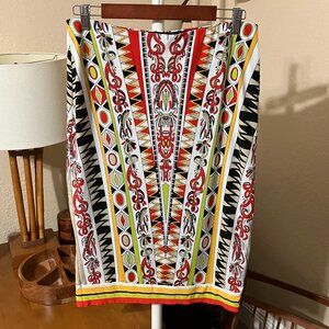 Women’s Sz. M Premise Lined Pencil Skirt Multi-Pattern, Multi-Color